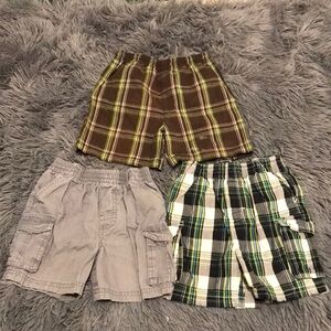 Stylish Kids Plaid and Cargo Shorts Trio